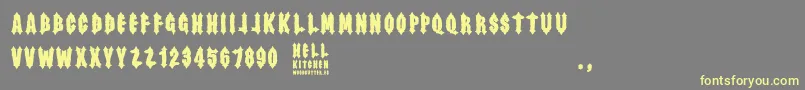 フォントHell Kitchen – 黄色のフォント、灰色の背景