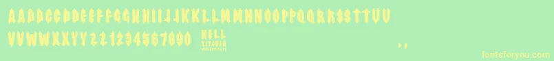 Hell Kitchen-fontti – keltaiset fontit vihreällä taustalla
