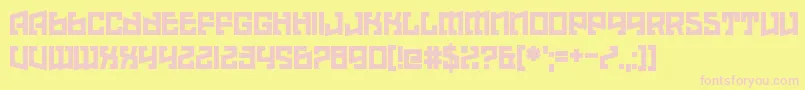 フォントHell Underwater – ピンクのフォント、黄色の背景