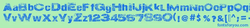 ActionOfTheTimeNew Font – Blue Fonts on Green Background