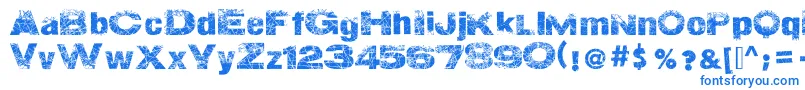 Шрифт ActionOfTheTimeNew – синие шрифты на белом фоне