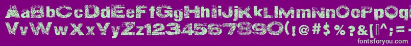 ActionOfTheTimeNew-Schriftart – Grüne Schriften auf violettem Hintergrund