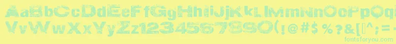 ActionOfTheTimeNew Font – Green Fonts on Yellow Background