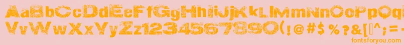 ActionOfTheTimeNew-Schriftart – Orangefarbene Schriften auf rosa Hintergrund