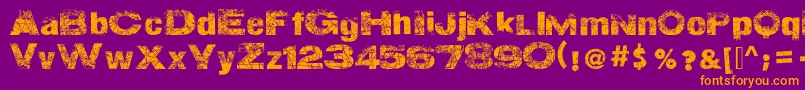 ActionOfTheTimeNew Font – Orange Fonts on Purple Background