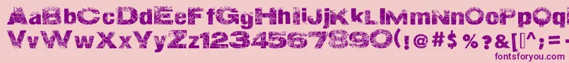 ActionOfTheTimeNew-Schriftart – Violette Schriften auf rosa Hintergrund