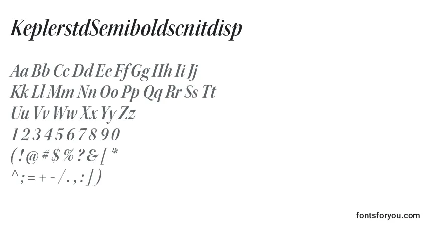 A fonte KeplerstdSemiboldscnitdisp – alfabeto, números, caracteres especiais