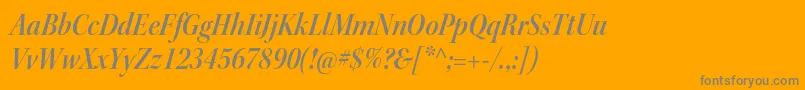 フォントKeplerstdSemiboldscnitdisp – オレンジの背景に灰色の文字