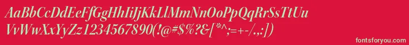 フォントKeplerstdSemiboldscnitdisp – 赤い背景に緑の文字