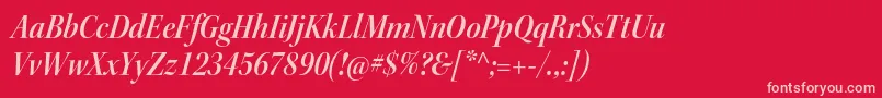 KeplerstdSemiboldscnitdisp Font – Pink Fonts on Red Background