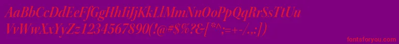 KeplerstdSemiboldscnitdisp-Schriftart – Rote Schriften auf violettem Hintergrund