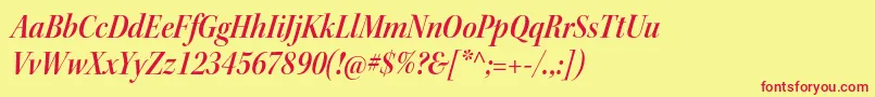 KeplerstdSemiboldscnitdisp Font – Red Fonts on Yellow Background