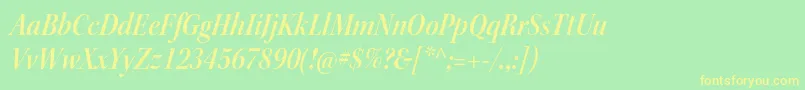 KeplerstdSemiboldscnitdisp Font – Yellow Fonts on Green Background