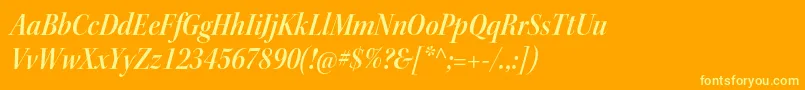 フォントKeplerstdSemiboldscnitdisp – オレンジの背景に黄色の文字