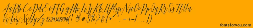 Hellarria Font – Black Fonts on Orange Background