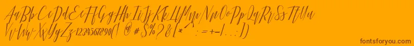 Czcionka Hellarria – brązowe czcionki na pomarańczowym tle