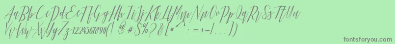 Hellarria Font – Gray Fonts on Green Background