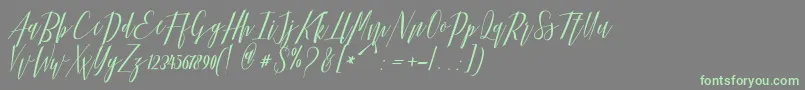 Hellarria Font – Green Fonts on Gray Background