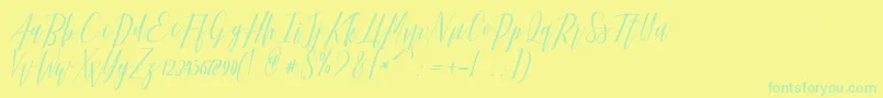 Czcionka Hellarria – zielone czcionki na żółtym tle