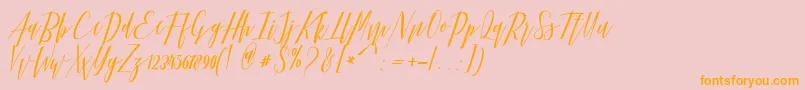 Hellarria Font – Orange Fonts on Pink Background
