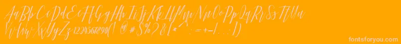 Hellarria Font – Pink Fonts on Orange Background