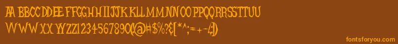 HELLB    Font – Orange Fonts on Brown Background