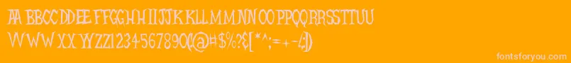 HELLB   -Schriftart – Rosa Schriften auf orangefarbenem Hintergrund