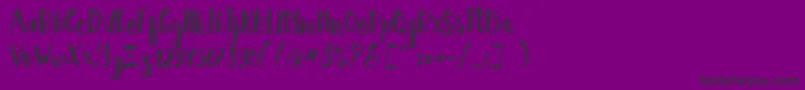 Hellena Script Free Sample Font – Black Fonts on Purple Background