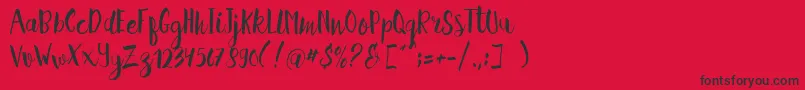 Czcionka Hellena Script Free Sample – czarne czcionki na czerwonym tle