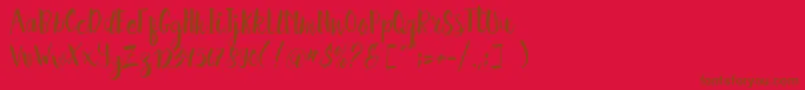 Fonte Hellena Script Free Sample – fontes marrons em um fundo vermelho