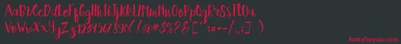 Hellena Script Free Sample Font – Red Fonts on Black Background