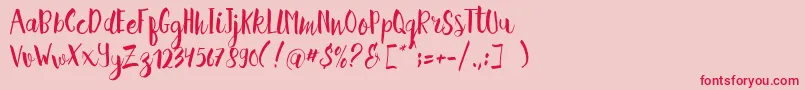 Шрифт Hellena Script Free Sample – красные шрифты на розовом фоне
