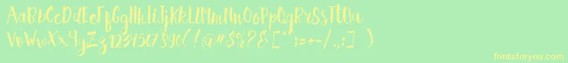 Police Hellena Script Free Sample – polices jaunes sur fond vert