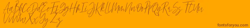 Hellena Font – Brown Fonts on Orange Background