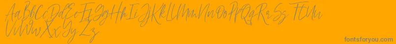 Hellena-Schriftart – Graue Schriften auf orangefarbenem Hintergrund