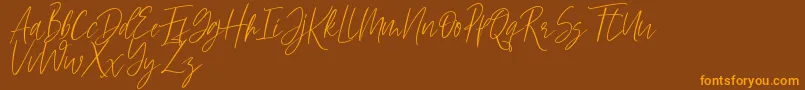 Hellena Font – Orange Fonts on Brown Background