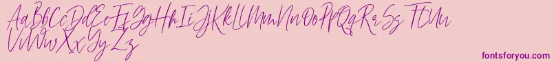 Hellena-Schriftart – Violette Schriften auf rosa Hintergrund