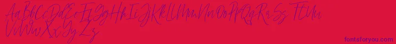 Hellena-Schriftart – Violette Schriften auf rotem Hintergrund