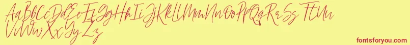 Hellena Font – Red Fonts on Yellow Background