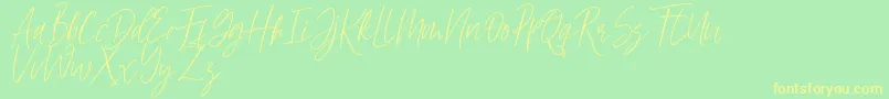 Hellena Font – Yellow Fonts on Green Background