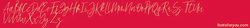 Hellena Font – Yellow Fonts on Red Background