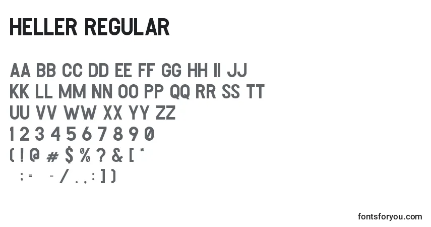Шрифт Heller Regular – алфавит, цифры, специальные символы