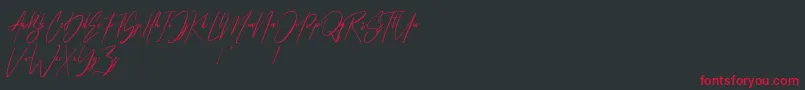 フォントHellicopter – 黒い背景に赤い文字