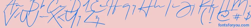 hellios-Schriftart – Blaue Schriften auf rosa Hintergrund