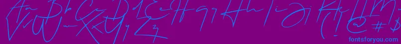 hellios Font – Blue Fonts on Purple Background