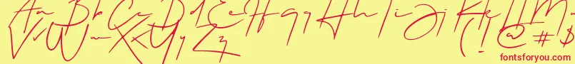 hellios Font – Red Fonts on Yellow Background