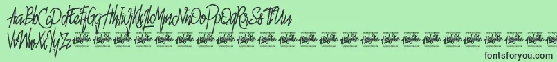 Hello Avelline Font – Black Fonts on Green Background