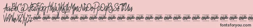 Hello Avelline Font – Black Fonts on Pink Background