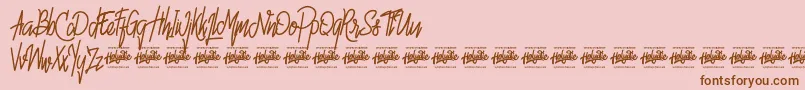 Hello Avelline Font – Brown Fonts on Pink Background