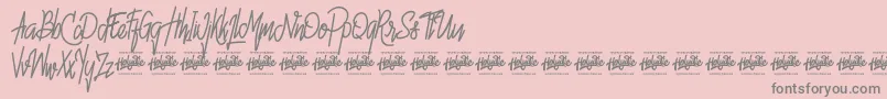 Hello Avelline Font – Gray Fonts on Pink Background